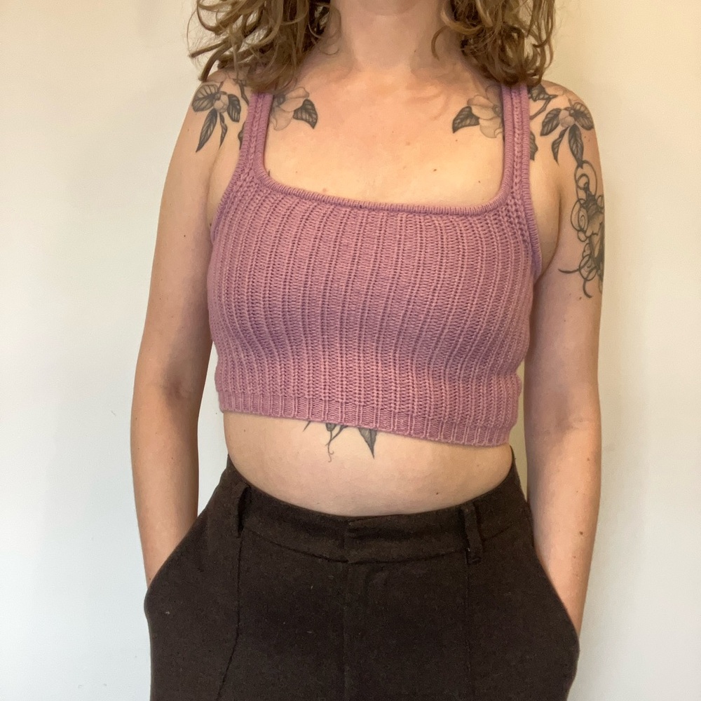 Aeropostale Mauve Knit crochet Crop Top